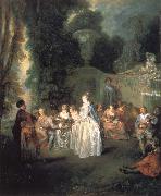 Jean-Antoine Watteau Wenetian festivitles oil painting on canvas